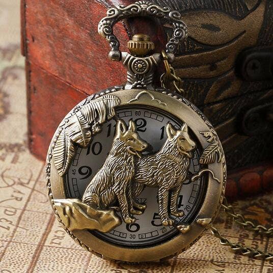 Wolf Quartz Pocket Watch