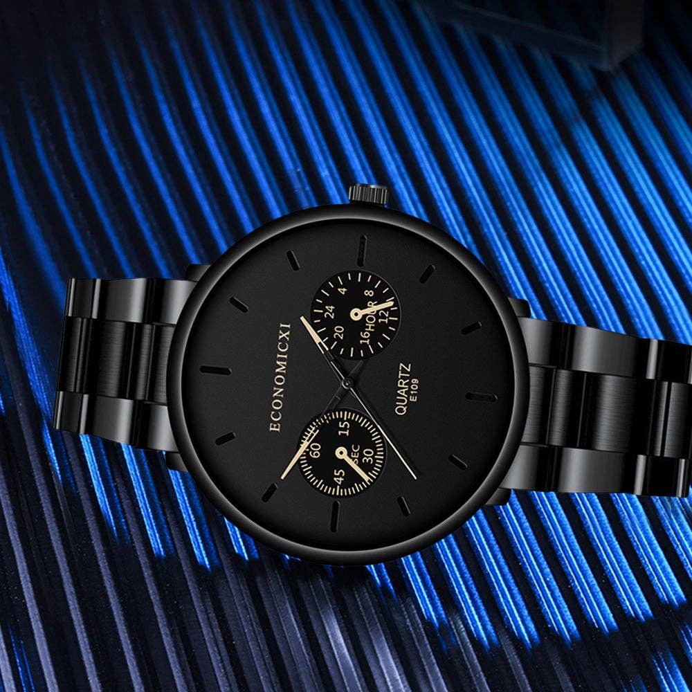 Quartz Stainless Steel Strap Men Watches - Yellow