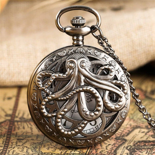 Vintage Bronze Octopus Pocket Watch